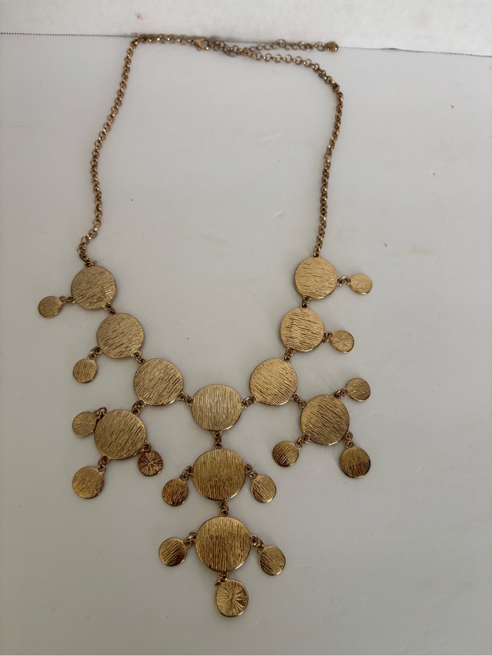 Gold-Tone Textured Disc Statement Necklace - Women Jewelry